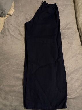 J. Crew Wide-Leg Pants in Navy Blue